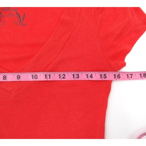 Old Navy Fitted Tee Bundle M | Orange Coral & Charcoal V-Necks - Picture 10 of 15